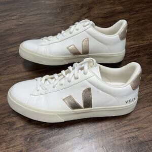 VEJA Campo Leather Sneaker Shoe White Platine Men's US 11.5 Excellent Condition
